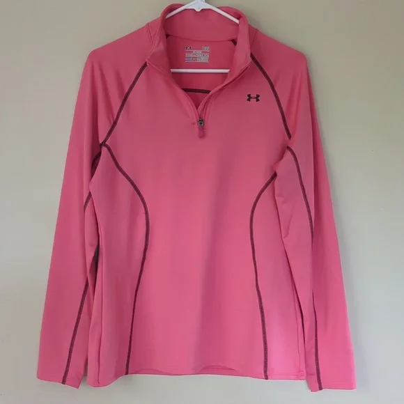 Under Armour Cold Gear Semi-Fitted Long Sleeve Athletic Top L Pink - Picture 5 of 14